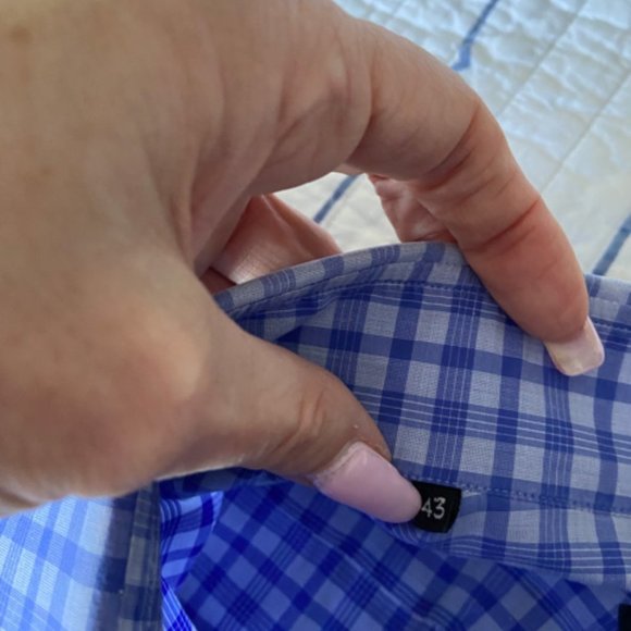 Tom Ford Blue Check Dress Shirt in Sz 43 EUC - Picture 6 of 11